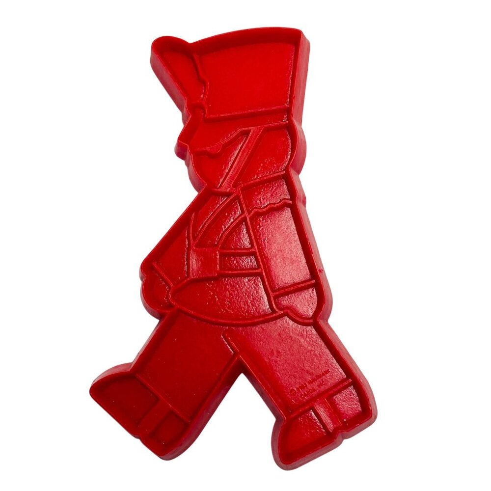 1983 Hallmark Red Toy Marching Soldier Cookie Cutter Imprint Vintage Collectible